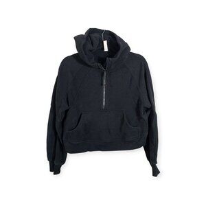 Lululemon Black Scuba Oversized Quarter Zip Hoodie Cropped Athleisure SZ XS S
